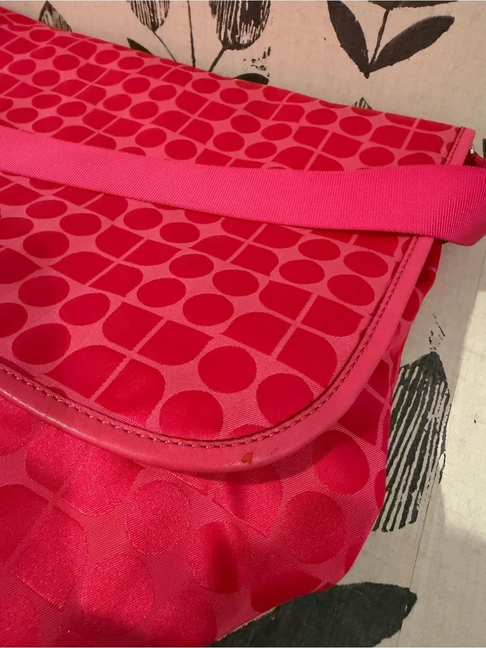 Kate Spade Hot Pink Geo-Print Crossbody Bag